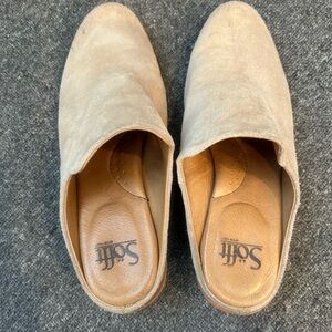 Sofft Tan Suede Mules